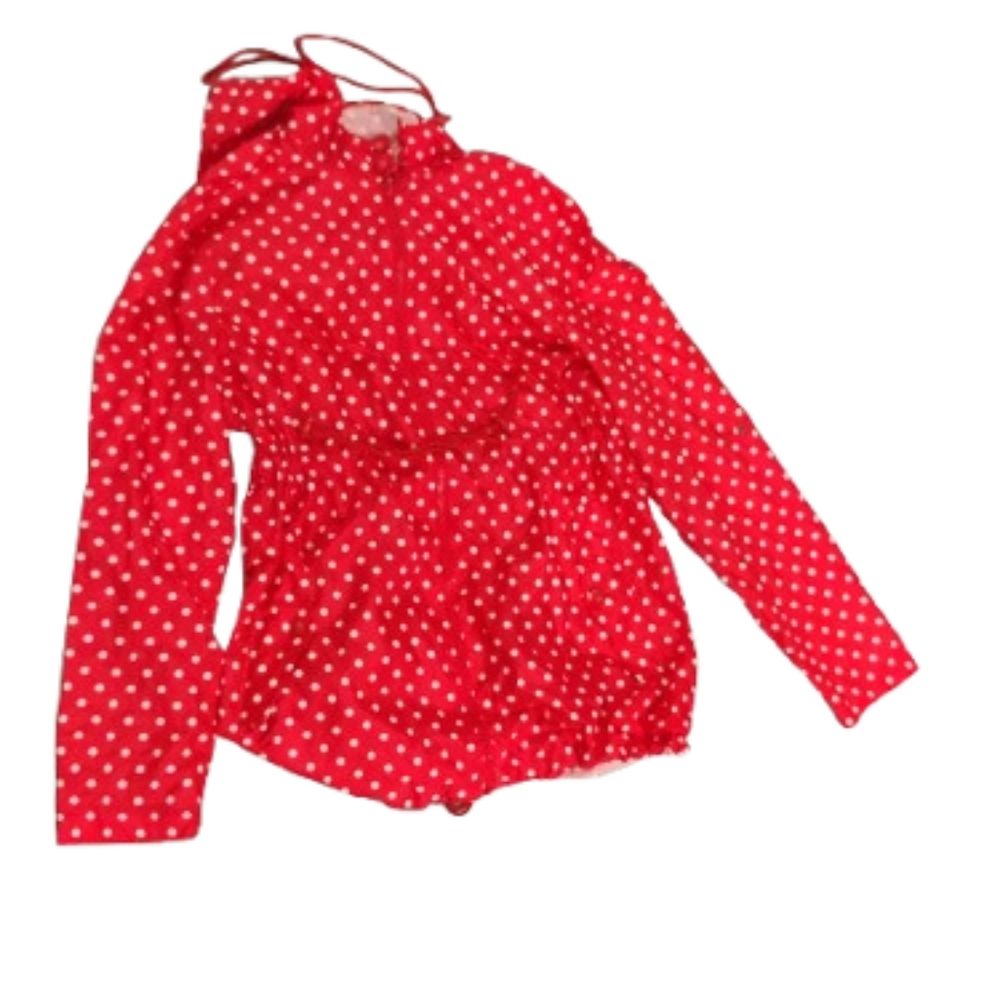 Primark Parka In A Pack Hooded Polka Dot Packable Hooded Lightweight Jacket Sz M